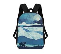 sinyumoney Sac À Dos Enfant 17 Pouces Imprimé En 3D, Motif Dessin Animé Blue Desert, Idéal Pour Les Voyages, Les Livres Et L'école.