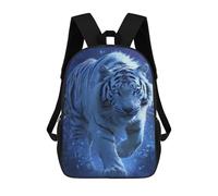 sinyumoney Sac À Dos Enfant 17 Pouces Imprimé En 3D, Motif Dessin Animé Blue-eyed White Tiger, Idéal Pour Les Voyages, Les Livres Et L'école.