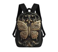 sinyumoney Sac À Dos Enfant 17 Pouces Imprimé En 3D, Motif Dessin Animé Butterfly Golden Art Deco, Idéal Pour Les Voyages, Les Livres Et L'école.