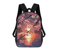 sinyumoney Sac À Dos Enfant 17 Pouces Imprimé En 3D, Motif Dessin Animé Cherry Blossom Sunset Reflections, Idéal Pour Les Voyages, Les Livres Et L'école.