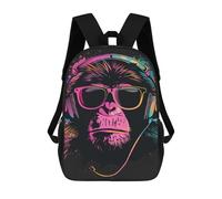 sinyumoney Sac À Dos Enfant 17 Pouces Imprimé En 3D, Motif Dessin Animé Chill Monkey Vibes -1, Idéal Pour Les Voyages, Les Livres Et L'école.