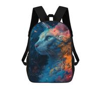 sinyumoney Sac À Dos Enfant 17 Pouces Imprimé En 3D, Motif Dessin Animé Colorful Abstract Cat Artwork -1, Idéal Pour Les Voyages, Les Livres Et L'école.