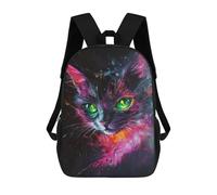 sinyumoney Sac À Dos Enfant 17 Pouces Imprimé En 3D, Motif Dessin Animé Colorful Abstract Cat Painting-5, Idéal Pour Les Voyages, Les Livres Et L'école.