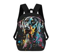 sinyumoney Sac À Dos Enfant 17 Pouces Imprimé En 3D, Motif Dessin Animé Colorful Abstract Dog Art Print-41, Idéal Pour Les Voyages, Les Livres Et L'école.