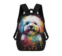 sinyumoney Sac À Dos Enfant 17 Pouces Imprimé En 3D, Motif Dessin Animé Colorful Abstract Dog Art Print-18, Idéal Pour Les Voyages, Les Livres Et L'école.