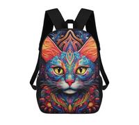 sinyumoney Sac À Dos Enfant 17 Pouces Imprimé En 3D, Motif Dessin Animé Colorful Cat Art Print-9, Idéal Pour Les Voyages, Les Livres Et L'école.