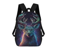 sinyumoney Sac À Dos Enfant 17 Pouces Imprimé En 3D, Motif Dessin Animé Colorful Deer Illustration, Idéal Pour Les Voyages, Les Livres Et L'école.