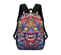 sinyumoney Sac À Dos Enfant 17 Pouces Imprimé En 3D, Motif Dessin Animé Colorful Demon Mask Artwork-1, Idéal Pour Les Voyages, Les Livres Et L'école.