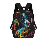 sinyumoney Sac À Dos Enfant 17 Pouces Imprimé En 3D, Motif Dessin Animé Colorful Dog Headphones Art -8, Idéal Pour Les Voyages, Les Livres Et L'école.
