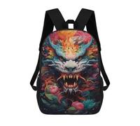 sinyumoney Sac À Dos Enfant 17 Pouces Imprimé En 3D, Motif Dessin Animé Colorful Dragon Illustration-2, Idéal Pour Les Voyages, Les Livres Et L'école.
