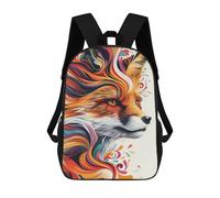 sinyumoney Sac À Dos Enfant 17 Pouces Imprimé En 3D, Motif Dessin Animé Colorful Fox Illustration-3, Idéal Pour Les Voyages, Les Livres Et L'école.