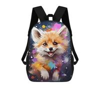 sinyumoney Sac À Dos Enfant 17 Pouces Imprimé En 3D, Motif Dessin Animé Colorful Fox Painting-7, Idéal Pour Les Voyages, Les Livres Et L'école.
