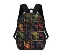 sinyumoney Sac À Dos Enfant 17 Pouces Imprimé En 3D, Motif Dessin Animé Colorful Grapes Variety Pack, Idéal Pour Les Voyages, Les Livres Et L'école.