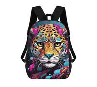 sinyumoney Sac À Dos Enfant 17 Pouces Imprimé En 3D, Motif Dessin Animé Colorful Leopard Art Print-7, Idéal Pour Les Voyages, Les Livres Et L'école.