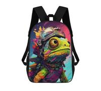 sinyumoney Sac À Dos Enfant 17 Pouces Imprimé En 3D, Motif Dessin Animé Colorful Lizard Astronaut Art Print-1, Idéal Pour Les Voyages, Les Livres Et L'école.
