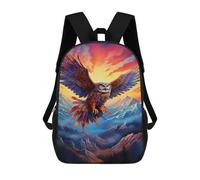 sinyumoney Sac À Dos Enfant 17 Pouces Imprimé En 3D, Motif Dessin Animé Colorful Owl Flight Artwork, Idéal Pour Les Voyages, Les Livres Et L'école.