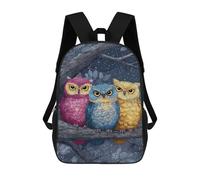 sinyumoney Sac À Dos Enfant 17 Pouces Imprimé En 3D, Motif Dessin Animé Colorful Owls Night Tree Branch, Idéal Pour Les Voyages, Les Livres Et L'école.