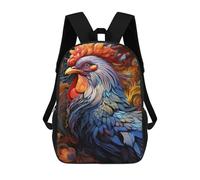 sinyumoney Sac À Dos Enfant 17 Pouces Imprimé En 3D, Motif Dessin Animé Colorful Rooster Artwork, Idéal Pour Les Voyages, Les Livres Et L'école.
