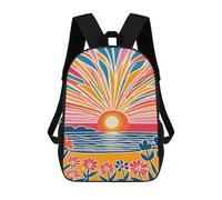 sinyumoney Sac À Dos Enfant 17 Pouces Imprimé En 3D, Motif Dessin Animé Colorful Sunshine Scenic, Idéal Pour Les Voyages, Les Livres Et L'école.