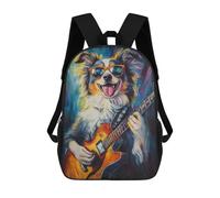 sinyumoney Sac À Dos Enfant 17 Pouces Imprimé En 3D, Motif Dessin Animé Cool Dog Playing Guitar Art Print, Idéal Pour Les Voyages, Les Livres Et L'école.