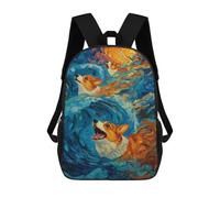 sinyumoney Sac À Dos Enfant 17 Pouces Imprimé En 3D, Motif Dessin Animé Corgis Riding Waves, Idéal Pour Les Voyages, Les Livres Et L'école.