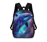 sinyumoney Sac À Dos Enfant 17 Pouces Imprimé En 3D, Motif Dessin Animé Cosmic Dolphin Art Print-8, Idéal Pour Les Voyages, Les Livres Et L'école.