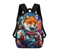 sinyumoney Sac À Dos Enfant 17 Pouces Imprimé En 3D, Motif Dessin Animé Cosmic Fox Astronaut Art-6, Idéal Pour Les Voyages, Les Livres Et L'école.