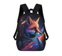 sinyumoney Sac À Dos Enfant 17 Pouces Imprimé En 3D, Motif Dessin Animé Cosmic Fox Astronaut Artwork, Idéal Pour Les Voyages, Les Livres Et L'école.