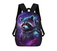 sinyumoney Sac À Dos Enfant 17 Pouces Imprimé En 3D, Motif Dessin Animé Cosmic Raccoon Astronaut Art Print-2, Idéal Pour Les Voyages, Les Livres Et L'école.