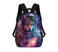 sinyumoney Sac À Dos Enfant 17 Pouces Imprimé En 3D, Motif Dessin Animé Cosmic Wolf Astronaut Art Print-5, Idéal Pour Les Voyages, Les Livres Et L'école.
