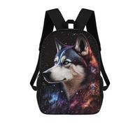 sinyumoney Sac À Dos Enfant 17 Pouces Imprimé En 3D, Motif Dessin Animé Cosmic Wolf Portrait-11, Idéal Pour Les Voyages, Les Livres Et L'école.