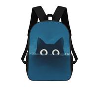 sinyumoney Sac À Dos Enfant 17 Pouces Imprimé En 3D, Motif Dessin Animé Curious Cat Eyes, Idéal Pour Les Voyages, Les Livres Et L'école.