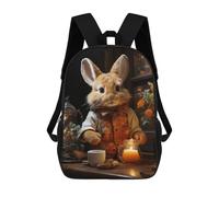 sinyumoney Sac À Dos Enfant 17 Pouces Imprimé En 3D, Motif Dessin Animé Cute Bunny Tea Time, Idéal Pour Les Voyages, Les Livres Et L'école.