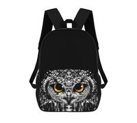 sinyumoney Sac À Dos Enfant 17 Pouces Imprimé En 3D, Motif Dessin Animé Cute Owl Head, Idéal Pour Les Voyages, Les Livres Et L'école.