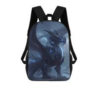 sinyumoney Sac À Dos Enfant 17 Pouces Imprimé En 3D, Motif Dessin Animé Dark Fantasy Dragon Artwork -4, Idéal Pour Les Voyages, Les Livres Et L'école.