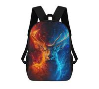 sinyumoney Sac À Dos Enfant 17 Pouces Imprimé En 3D, Motif Dessin Animé Deer Fire And Ice Art Print, Idéal Pour Les Voyages, Les Livres Et L'école.