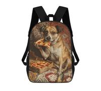 sinyumoney Sac À Dos Enfant 17 Pouces Imprimé En 3D, Motif Dessin Animé Dog Eating Pizza Art Print-2, Idéal Pour Les Voyages, Les Livres Et L'école.