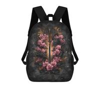 sinyumoney Sac À Dos Enfant 17 Pouces Imprimé En 3D, Motif Dessin Animé Dragon Sword with Flowers Art Print, Idéal Pour Les Voyages, Les Livres Et L'école.