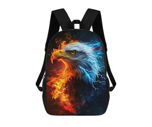 sinyumoney Sac À Dos Enfant 17 Pouces Imprimé En 3D, Motif Dessin Animé Eagle Fire & Ice Art Print-1, Idéal Pour Les Voyages, Les Livres Et L'école.