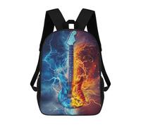 sinyumoney Sac À Dos Enfant 17 Pouces Imprimé En 3D, Motif Dessin Animé Electric Guitar with Fire And Ice Effect-2, Idéal Pour Les Voyages, Les Livres Et L'école.