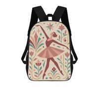 sinyumoney Sac À Dos Enfant 17 Pouces Imprimé En 3D, Motif Dessin Animé Elegant Ballerina Art Deco Illustration, Idéal Pour Les Voyages, Les Livres Et L'école.