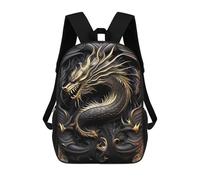 sinyumoney Sac À Dos Enfant 17 Pouces Imprimé En 3D, Motif Dessin Animé Emperor Golden Dragon, Idéal Pour Les Voyages, Les Livres Et L'école.