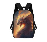 sinyumoney Sac À Dos Enfant 17 Pouces Imprimé En 3D, Motif Dessin Animé Fiery Dragon Artwork -4, Idéal Pour Les Voyages, Les Livres Et L'école.