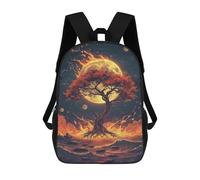 sinyumoney Sac À Dos Enfant 17 Pouces Imprimé En 3D, Motif Dessin Animé Fiery Tree in Space, Idéal Pour Les Voyages, Les Livres Et L'école.