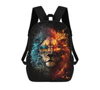 sinyumoney Sac À Dos Enfant 17 Pouces Imprimé En 3D, Motif Dessin Animé Fire & Ice Lion Sunglasses, Idéal Pour Les Voyages, Les Livres Et L'école.