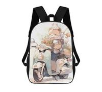 sinyumoney Sac À Dos Enfant 17 Pouces Imprimé En 3D, Motif Dessin Animé Floral Delivery Bear Scooter Ride, Idéal Pour Les Voyages, Les Livres Et L'école.