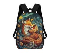 sinyumoney Sac À Dos Enfant 17 Pouces Imprimé En 3D, Motif Dessin Animé Fox Family Embrace, Idéal Pour Les Voyages, Les Livres Et L'école.