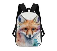 sinyumoney Sac À Dos Enfant 17 Pouces Imprimé En 3D, Motif Dessin Animé Fox Head Watercolor Art, Idéal Pour Les Voyages, Les Livres Et L'école.