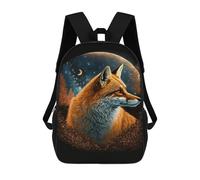 sinyumoney Sac À Dos Enfant 17 Pouces Imprimé En 3D, Motif Dessin Animé Fox Moon Night Art Print, Idéal Pour Les Voyages, Les Livres Et L'école.