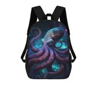 sinyumoney Sac À Dos Enfant 17 Pouces Imprimé En 3D, Motif Dessin Animé Galactic Octopus Art Print-6, Idéal Pour Les Voyages, Les Livres Et L'école.